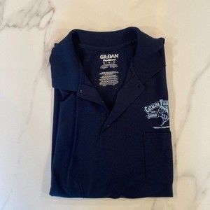 NWOT, Gildan Blue Men’s Catalina Fish Kitchen Golf Shirt, Size XL